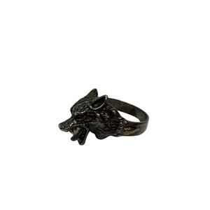 Vintage G & S - 1985 Sterling Silver Wolf Biker Ring Size 12